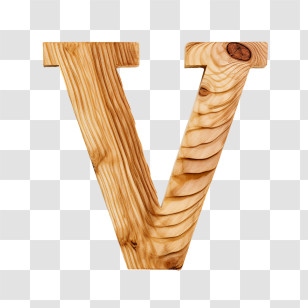 Letter V - Wooden Letter V Transparent PNG