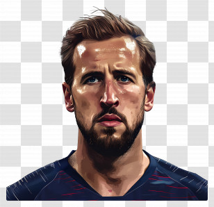 Harry Kane - Male Portrait Illustration Transparent PNG