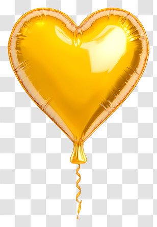 Gold Heart Balloon - Gold Heart Foil Balloon Transparent PNG