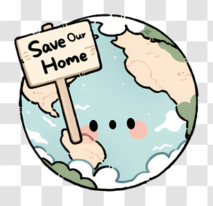 Cute Earth Save Our Home Illustration Transparent PNG