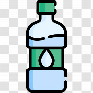 Mineral Water - Illustrative Icon Of A Water Bottle With Drop Design Transparent PNG