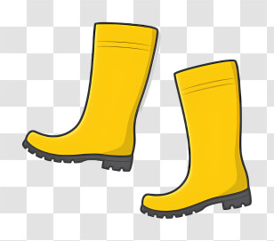 Cartoon - Yellow Rubber Boots Illustration Transparent PNG