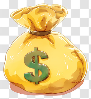 Sack Of Money - Golden Money Bag With Coins Transparent PNG