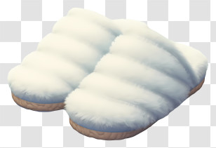 Flat Soft Fluffy Slippers - White Fuzzy Slippers For Cozy Indoor Comfort Transparent PNG