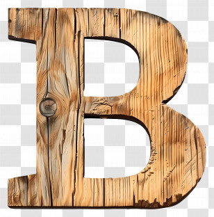 Letter B - Rustic Wooden Letter B With Detailed Texture Transparent PNG