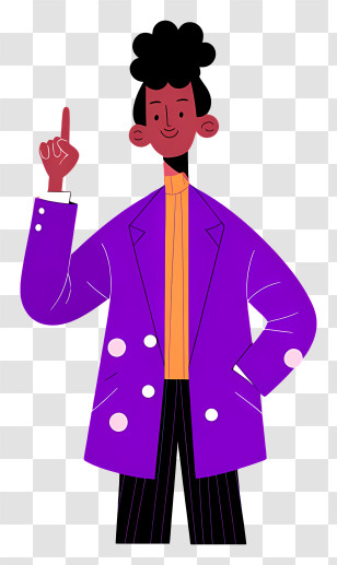 Making Speech - Stylish Man Pointing Upward Transparent PNG