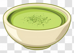 Matcha Tea - Creative Matcha Bowl With Green Powder Design Transparent PNG