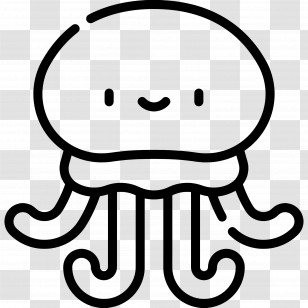 Jellyfish - Cute Jellyfish Cartoon Transparent PNG