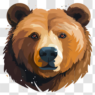 Bear - Majestic Brown Bear Transparent PNG