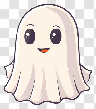 Kawaii Ghost - Cartoon Cute Ghost Illustration Transparent PNG