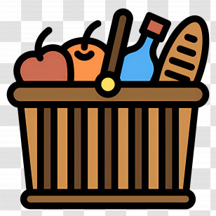 Food Gift Baskets - Basket Of Food Items Illustration Transparent PNG