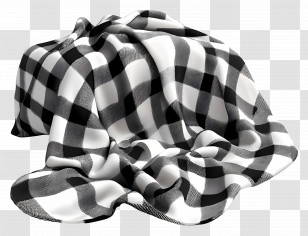 Checkered Blanket - Black And White Checkered Fabric Transparent PNG