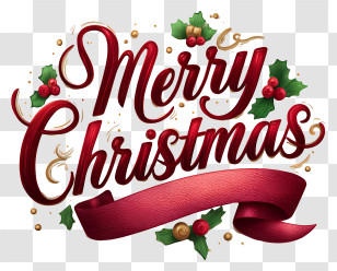 Merry Christmas Word - Merry Christmas Decorative Lettering Transparent PNG