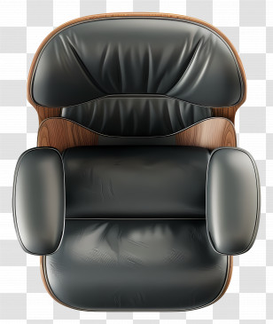 Chair Top View - Luxurious Black Leather Chair Transparent PNG