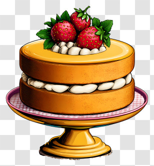 Pop Art Cake - Delicious Strawberry Cake Transparent PNG