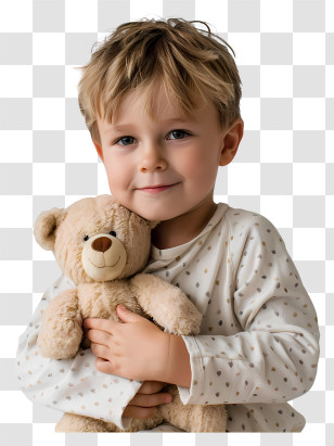 Baby Hugging Teddy Bear - Boy Hugging Teddy Bear Transparent PNG