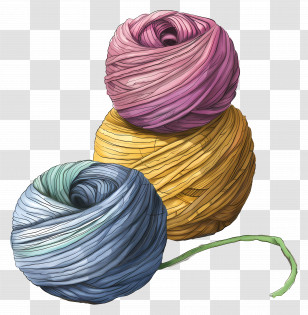 Yarn Ball - Colorful Pastel Yarn Balls For Knitting Transparent PNG