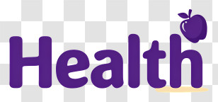 Health Logo - Friendly Purple 'Health' Logo Transparent PNG