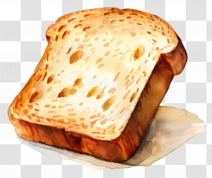 Slice Of Bread - Golden Toasted Bread Slice Transparent PNG