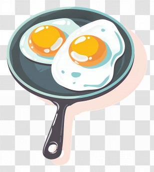 Fried Eggs - Fried Eggs In A Black Skillet Transparent PNG