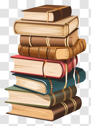 Old Books - Stack Of Colorful Hardcover Books Transparent PNG