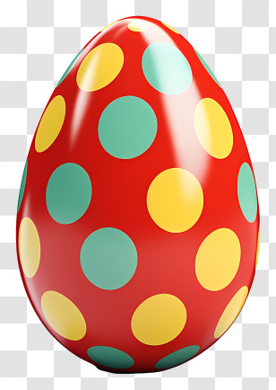 Easter Eggs - Colorful Polka Dot Easter Egg Transparent PNG