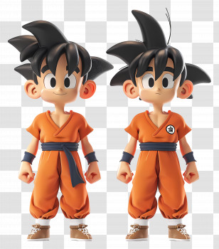 Goku - Two Boys In Orange Outfits Cartoon Transparent PNG