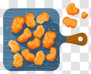 Chicken Nuggets - Chicken Nuggets On A Board Transparent PNG