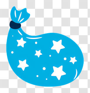 Blue Plastic Bag - Blue Bag With Star Pattern Transparent PNG