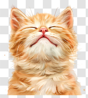 Cat - Adorable Orange Fluffy Kitten With A Happy Expression Transparent PNG