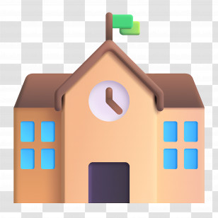 School Emoji - School Building Icon Transparent PNG