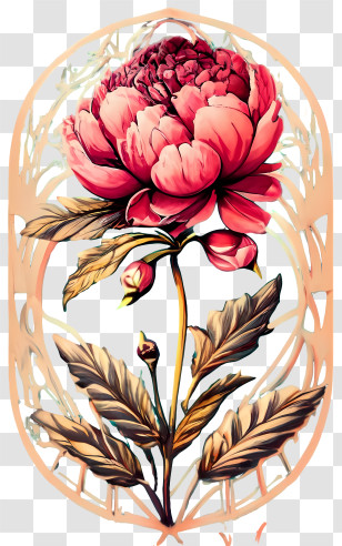 Vintage Rose - Beautiful Red Flower Illustration Transparent PNG