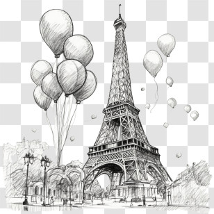 Eiffel Tower
 - Eiffel Tower With Balloons Sketch Transparent PNG