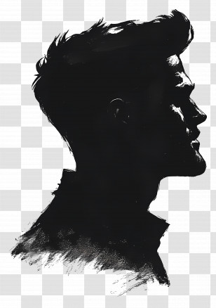 Man Head Silhouette - Minimalist Silhouette Transparent PNG