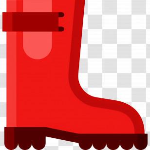Rain Boot - Bright Red Rain Boot Illustration Transparent PNG