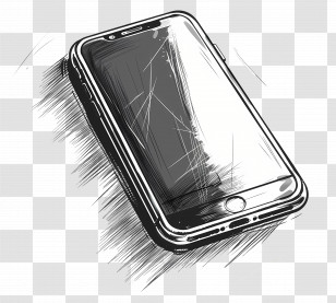 Iphone - Scratched Mobile Phone Illustration Transparent PNG