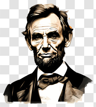 Hand Drawn Abraham Lincoln - Portrait Illustration Of A Man In Formal Attire Transparent PNG