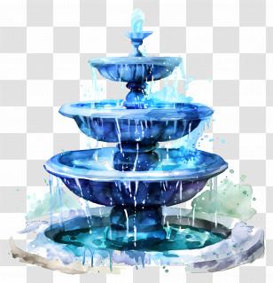 Fountain Water - Blue Water Fountain Illustration Transparent PNG