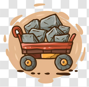 Cart - Cart With Rocks Illustration Transparent PNG