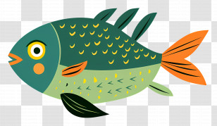 Fish Cartoon - Colorful Cartoon Fish Illustration Transparent PNG