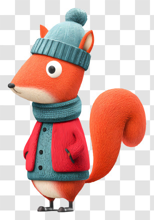 Squirrel - Squirrel In Winter Clothes Transparent PNG