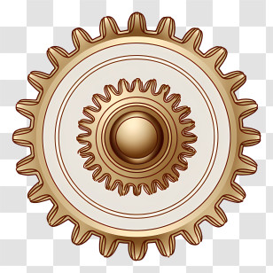 Gears Working Cog - Antique Golden Gear Icon Transparent PNG