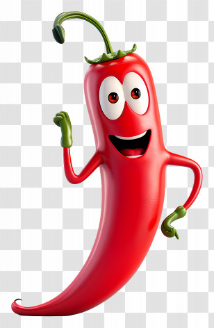 Chilli Pepper Cartoon - Cartoon Red Chili Character Illustration Transparent PNG