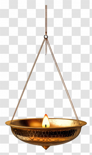 Hanging Diya - Traditional Hanging Brass Oil Lamp Transparent PNG
