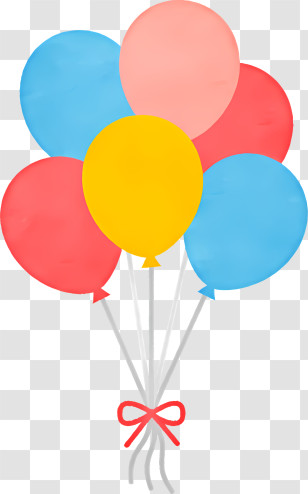 Balloons - Colorful Balloons With Ribbon Transparent PNG