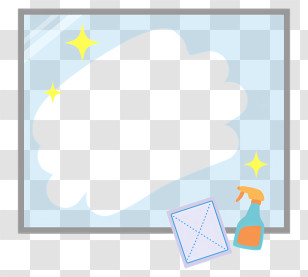 Icon - Clean Window With Cleaning Supplies Transparent PNG