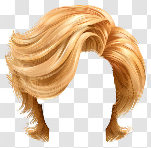 Man Hairstyle - Blonde Hair Flowing Illustration Transparent PNG