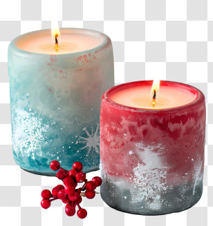 Candles - Colorful Candles With Frosted Textures And Bright Glow Transparent PNG
