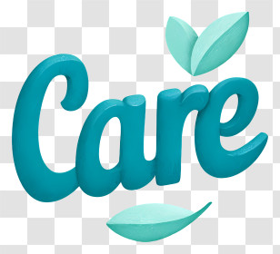 Care Logo - Care Leaf 3D Wordmark Transparent PNG