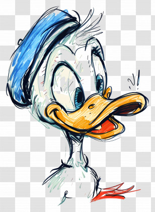 Donald Duck - Happy Cartoon Duck With Blue Hat Transparent PNG